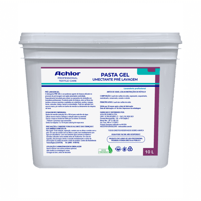 PRÉ-UMECTANTE PASTA GEL ACHLOR 10L