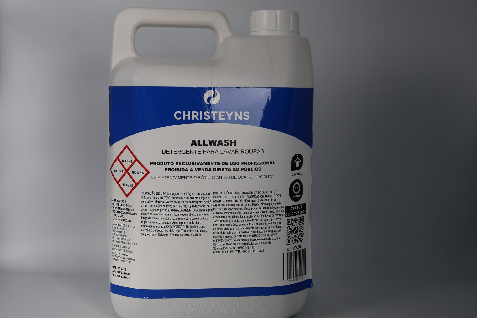 Detergente para Roupas Delicadas Allwash 5 L