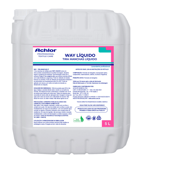 TIRA-MANCHAS O2 WAY LÍQUIDO ACHLOR 5L