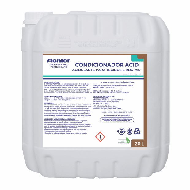 ACIDULANTE CONDICIONADOR ACID LAUNDRY ACHLOR 20L