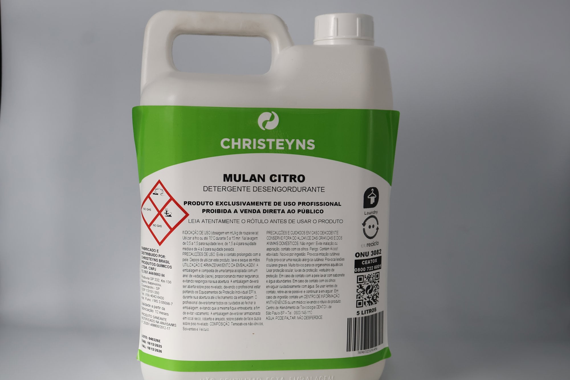 Detergente Desengraxante Mulan Citro Christeyns 5 L